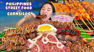 Philippines IhawIhaw Street food with Cornsilog Mukbang [upl. by Adiv]