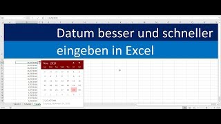 Datum besser und schneller in Excel eingeben mit Datepicker Excel Addin [upl. by Atsylac547]