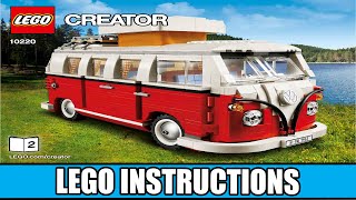 LEGO Instructions  Advanced models  10220  Volkswagen T1 Camper Van  Vehicles Book 2 [upl. by Placeeda]