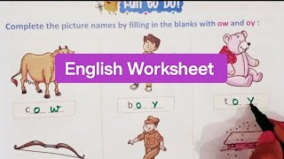 English WorksheetEnglish Worksheet for UKG LKG and nursery classDollySollyTV fill ups [upl. by Ainoloppa]