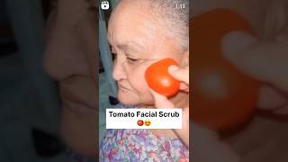 Get Younger Skin Easily  Parlour Like Tomato Facial At HomeGet Fair amp Clear Skin beauty shorts [upl. by Sonahpets]