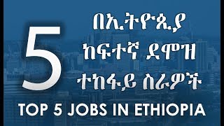 Top 5 Jobs In Ethiopia  5 በኢትዮጲያ ከፍተኛ ደሞዝ ተከፋይ ስራዎች [upl. by Vanthe]