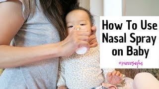 How To Saline Nasal Spray Babys Nose  piecesofm [upl. by Roper]