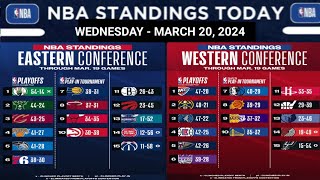 NBA STANDINGS TODAY as of MARCH 20 2024  GAME RESULT [upl. by Veda857]