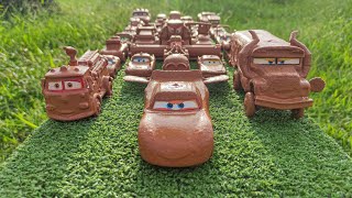 Clean up muddy minicars amp disney car convoys Play in the garden [upl. by Yorgerg439]