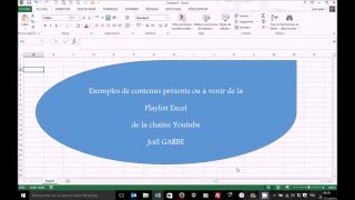 Accueil Chaine Playlist Excel [upl. by Eentrok]