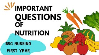 Important Questions of NutritionBsc NursingEssay Questions [upl. by Enert]