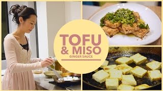 Asian Pan Fried Tofu recipe  with Miso Ginger sauce [upl. by Mori]