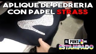 APLIQUE DE PEDRERIA CON PAPEL STRASS PASO A PASO [upl. by Kerr847]