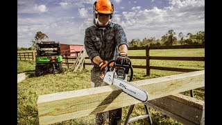 Sägekette einer Motorsäge schärfen am Beispiel der Stihl MS 211 sharpen a chainsaw [upl. by Adiaz13]