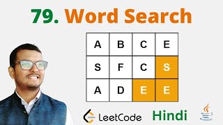 79 Word Search  Java  Leetcode  Hindi [upl. by Leirud948]