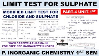 Limit Test For Sulphate  Modified Limit Test Of Chloride And Sulphate  P 4 U 1  IPC 1st Semester [upl. by Ahsian]