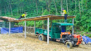 Building Truck House With Concrete Pillars And Roofing  Garage Sure To Avoid Storms [upl. by Yras98]