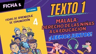 Ficha 1  4to SEC  Texto 1 Malala derecho de las niñas a la educación  COMUNICACIÓN [upl. by Brent]