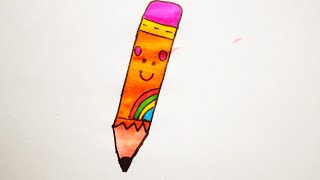 Drawing and colouring Pencil Pencil drawing easy for kids [upl. by Mcgaw]