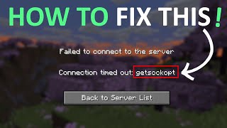 How To Fix Minecraft Error Getsockopt 2024 [upl. by Vil]