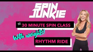 ⚡ THIRTY MINUTE SPIN CLASS WITH WEIGHTS ⚡ [upl. by Annayr]