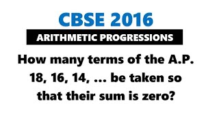 How many terms of the AP 18 16 14 … be taken so that their sum is zero [upl. by Irek]