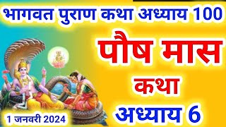 पौष मास कथा अध्याय 6  Paush Maas Ki Katha Day6  Paush mahatmya  श्रीमद भागवत पुराण अध्याय 6भाग 6 [upl. by Pendergast]