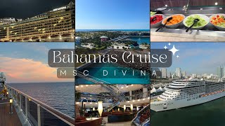 CRUISE TO THE BAHAMAS  MSC Divina Ship Tour  Nassau Bahamas  Ocean Cay  Part 1 [upl. by Valma]