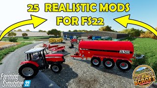 25 Must Have Realistic Mods For Farming Simulator 22 PC ONLY [upl. by Rouvin]