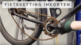 Fietsketting inkorten  Oude fiets ketting repareren [upl. by Ailemor]