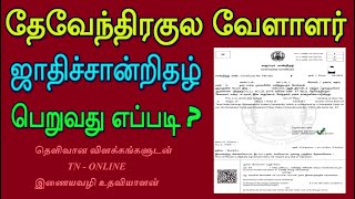 தேவேந்திர குல வேளாளர் வகுப்புச்சான்றிதழ் பெற வழிமுறைகள் Devendrakula velalar Community Certificate [upl. by Albertine970]