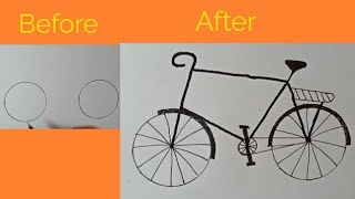 Easy cycle drawing from 00 step by step  Cycle drawing  Easy cycle drawing for beginners [upl. by Udale530]