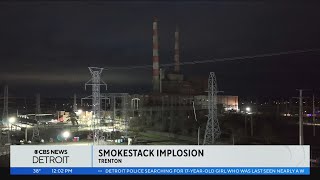 Smokestacks at Trenton Channel Power Plant demolished [upl. by Sosthina885]