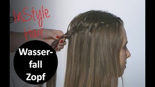 Wasserfall Zopf Tutorial So kannst du dir die elegante Frisur selber machen [upl. by Harmonie917]