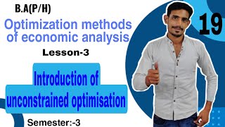 19 Unconstrained optimisation  maximaMinima  Optimisation methods for economic analysis  DuSol [upl. by Levana242]