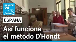 ¿Cómo funciona el método DHondt Las particularidades del sistema electoral en España [upl. by Janeta]