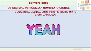 decimales periódicos a números racionales fraccionarios [upl. by Aremat]