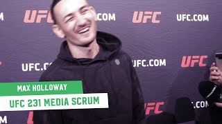 UFC 231 Max Holloway Open Workout Media Scrum [upl. by Fifine]