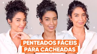 3 PENTEADOS FÃCEIS PRA CABELO CACHEADO CURTO  JULIANA LOUISE [upl. by Netty]