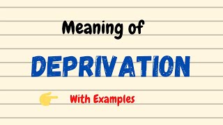 Meaning of Deprivation  English Vocabulary Words  UrduHindi [upl. by Latouche]