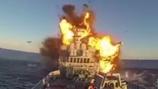 See massive ship explode Hollywood style [upl. by Culbertson]