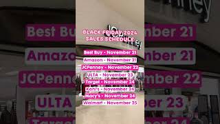 Black Friday 2024 Sales Schedule 📆 shorts [upl. by Aerdnahc]