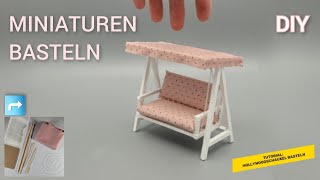 Tutorial MiniHollywoodschaukel basteln  DIY how to craft a miniature hollywood swing [upl. by Yolane]