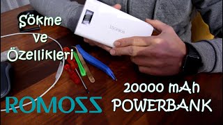 Romoss Powerbank özellikleri ve sökme işlemi sense 6  features and disassembly [upl. by Prestige]