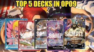 Top 5 MetaBreaking Decks in OP09 [upl. by Ahsinej130]