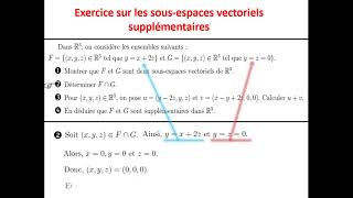 Exercice sur les sousespaces vectoriels supplémentaires [upl. by Oleta593]