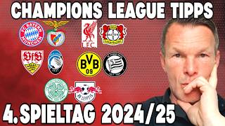 Champions League Prognose 2425  4 Spieltag Alle Spiele amp Tipps [upl. by Leola309]