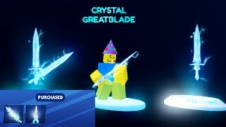 Crystal Greatblade Showcase  Roblox Blade Ball [upl. by Eldred]