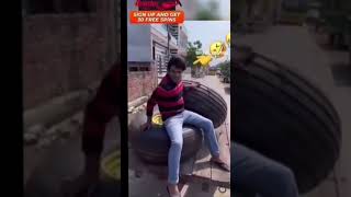 Swaraj 855 ka tyre automobile farmer stunt [upl. by Llennyl]