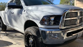 The Drunken Ram Gets Some New Eye Balls 2010 Ram 2500 Cummins Mega Cab Headlight Install [upl. by Redlac]