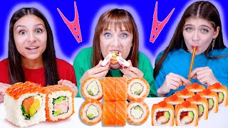 ASMR Most Popular Food Challenge Sushi Party Sweet Pepper Race  Eating Sounds LiLiBu [upl. by Asreht96]