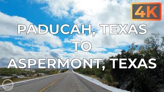 Paducah Texas to Aspermont Texas on US 83 An UltraHD 4K Real Time Driving Tour [upl. by Grewitz85]