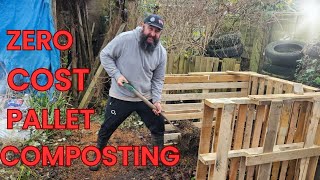 Composting using free pallets on the allotment  Composting for beginners [upl. by Nollek]