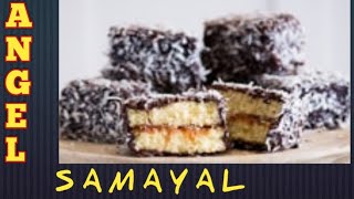 Australian dessert in Tamil desert cake lamington cake angel samayal eggless cake recipe [upl. by Joletta188]